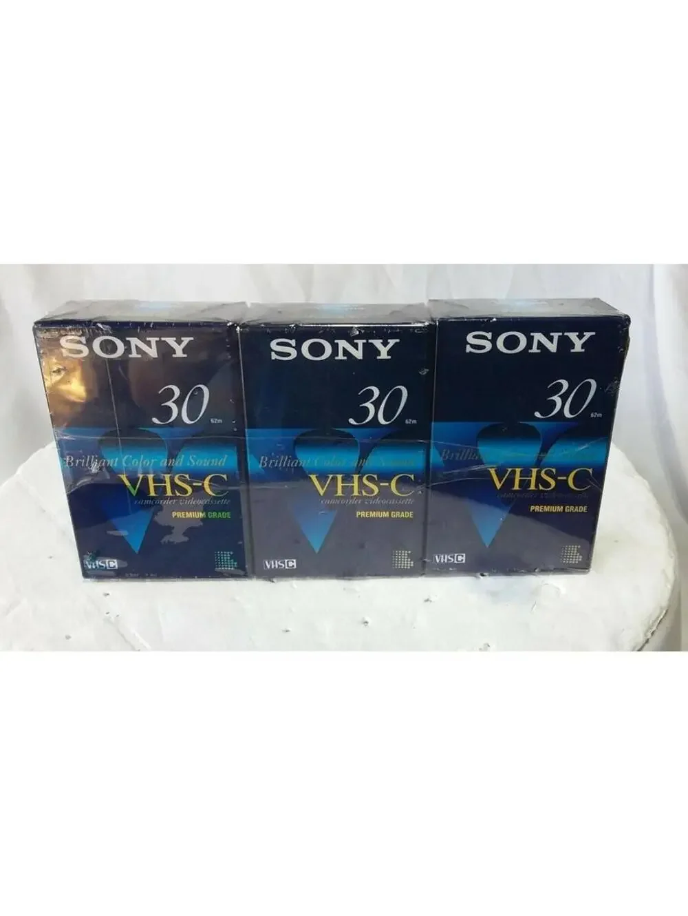 Sony VHS-C Video Tape 30min 3-Pack TC-30VHGL New Sealed Camcorder Premium Tapes